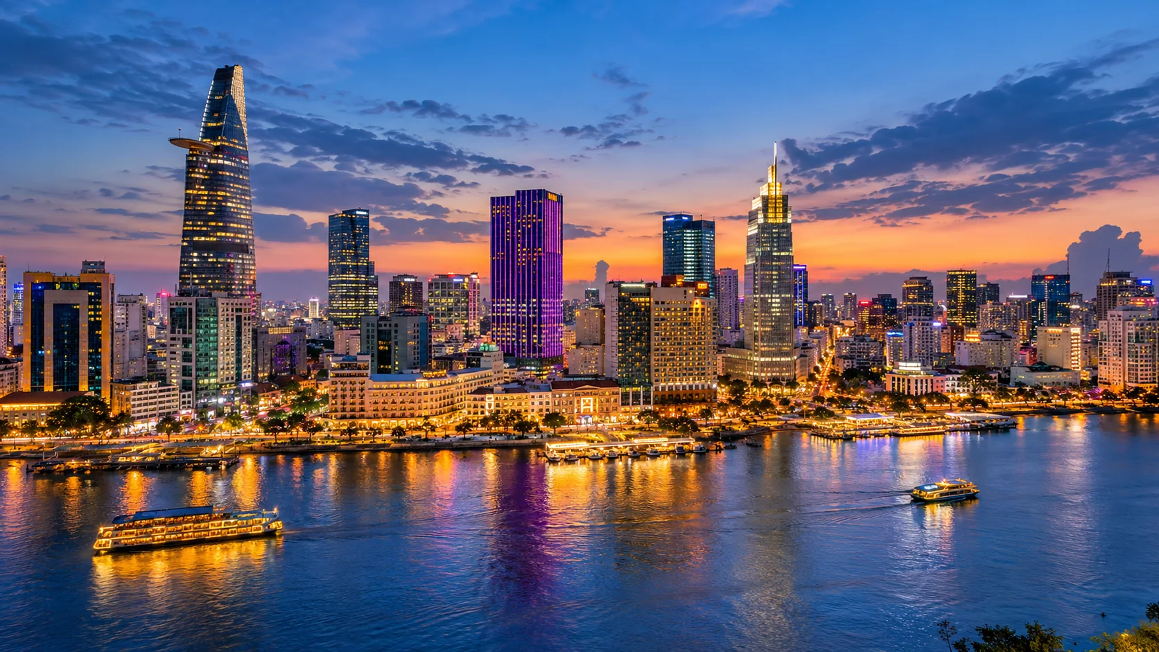 illustrative editorial view of the Ho Chi Minh City skyline